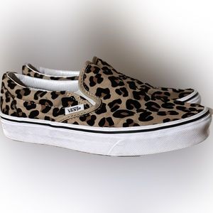 Slip on Vans size 6.5 Women size 5 Men. Leopard print